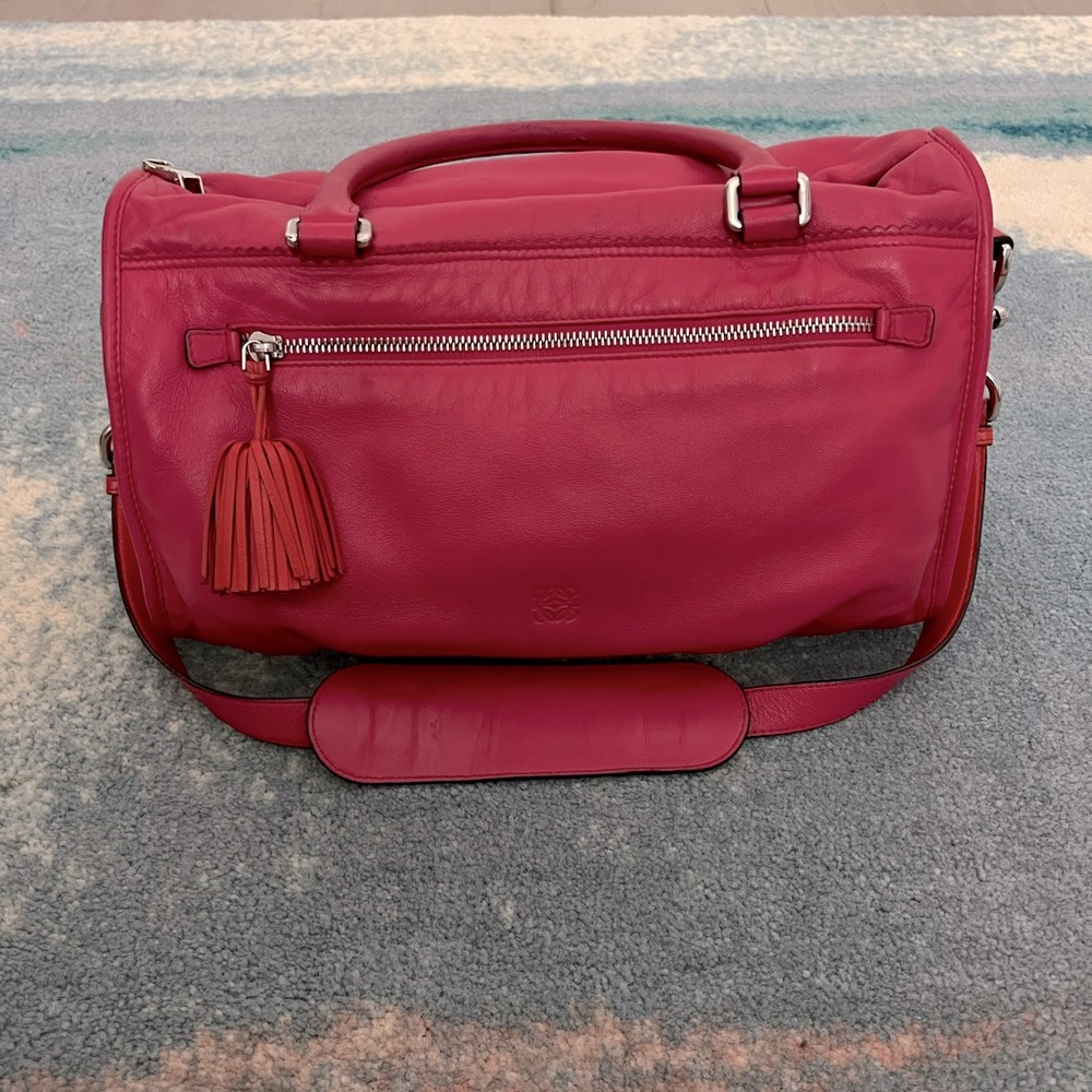 Auth Loewe 2 Way Leather Shoulder Handbag
